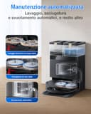 ECOVACS Robot aspirapolvere lavapavimenti DEEBOT T50 OMNI Gen3, 25.000 Pa, spazzola laterale e mocio a estensione, ZeroTangle 3.0, AIVI 3D 3.0, stazione OMNI All-in-One, lavaggio a 75 °C, 81 mm, Nero - 5