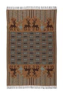 ÖJBRO VANTFABRIK Scania Måns Woven Wool Blanket with Fringes 130 x 220 cm Brown 100% Merino Wool Knitted Plaid Bedspread Quilt Warm Soft - Made in Sweden - 1