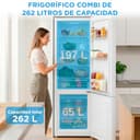 Midea Frigorifico Combi Blanco de 262 L | 55 cm x 177 cm | Nevera Combi con Congelador de 65L y Tecnología Low Frost - Refrigerador Independiente de Bajo Consumo, Puertas Reversibles, Silencioso 39 dB - 2
