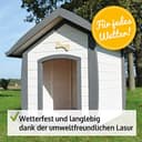 zooprinz wetterfeste Hundehütte Bella - aus massivem Holz - perfekt für draußen - mit umweltfreundlicher Farbe gestrichen in modernen Farben - 3 Größen zur Wahl - 2
