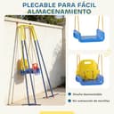 AIYAPLAY Columpio para Bebés 3 en 1, Columpio Jardín Exterior con Cuerdas Ajustables, Cinturón de Seguridad, Marco de Acero Plegable, para Niños de 9 Meses a 8 Años, para Interior, Exterior, Azul - 8
