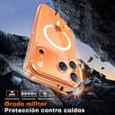 TAURI Funda Magnética para iPhone 17 Pro MAX 6.9" con 1 Protector de Pantalla, Compatible with MagSafe, Vidrio Templado, Protección Lente Cámara, Antigolpes Militar Magnética - Transparente - 4