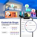 EXTRASTAR Bombilla Alexa LED Intelligente E27, 15W, 1400lm, Regulable Multicolor + Luz Cálida o Blanca, 16 Millones de Colores, Funciona con Alexa y Google Home, 1 Pack - 6