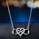 HinDaLi Collana Cuore Infinito Argento 925 per Donna Bambina Ragazza Simbolo Infinity Cuore Ciondolo Catena Collana da Donna Argento Zirconi Infinito Pendente Choker Brillantini - 3