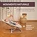 Chicco Sdraietta Dondolo Neonato Zen Wave 0-6 Mesi, Movimento Naturale Senza Batterie, Barra Gioco con Giostrina e Musica Rilassante, Compatta, Richiudibile e Salvaspazio - 2