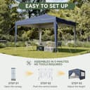 Aoxun Pop Up Gazebo with Sides 3m x 3m, Metal Frame Shelter Tent for Outdoor Garden Party, with Mesh Windows & Carry Bag,Blue - 7
