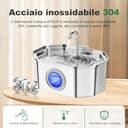 Fontanella per gatti,Apauk 3.2L fontanella per gatti acciaio Inox, fontana per Cani piccoli,Ultra silenziosa,con finestra LED, Sistema di filtraggio multistrato (S con 2 filtri & 2 spugne) - 3