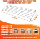 Denmay 66044 Edelstahl Warmhalterost, 65,4 cm, für Weber Genesis II E-310, E-315, E-320, E-330, E-335, S-310, S-320, S-335 (ab 2017), Gas Rills, 1 Packung - 2