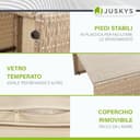 Juskys set di mobili da giardino Salou in polyrattan - Salotto resistente alle intemperie per 6 persone - Con tavolo e cuscini - Per ambienti esterni come giardino, balcone, terrazza - Crema/sabbia - 8