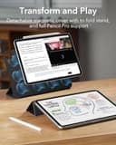 ESR for iPad Pro 13 inch Case M5/M4 (2025/2024), Powerful Magnetic Attachment, Slim Trifold Stand, Supports Pencil Pro and Pencil (USB-C), Auto Wake/Sleep, Durable Protection, Rebound Series, Black - 3