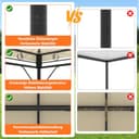 Devoko Garden Pavillon 3x3 Wasserdicht Stabil Winterfest Deluxe Gazebo, UV-Schutz 50+ Doppellagiges Grilpavillons mit seitenwänden für 4-8 Personen, Partyzelt für Freizeit, Partys, Beige - 5