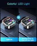 ORIA Trasmettitore FM Bluetooth per Auto, Vivavoce Bluetooth 5.3 per Auto con Ricarica Rapida PD 36W+QC3.0, Sincronizzazione LED Musicale, Luce Ambientale Colorata, Supporta Disco USB - 8