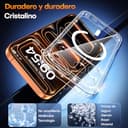 TAURI Funda Magnética para iPhone 17 Pro 6.3" con 1 Protector de Pantalla, Compatible with MagSafe, Vidrio Templado, Protección Lente Cámara, Antigolpes Militar Magnética - Transparente - 5