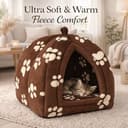 Igloo Pet Bed Cat Kitten Dog Fleece Cute Pyramid Cozy Washable Warm House Cave Pet Tent for Kittens, Rabbits, Guinea Pigs, and Other Small Animals - 3