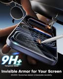 OMOTON für iPhone 17 Pro Panzer Schutz Glas mit Rahmen-Installationshilfe, kompatibel mit iPhone 17 Pro Kamera Schutzfolie, Anti- Kratzer, Bläschenfrei, 9H Härte Folie, 3+2 Stück - 4