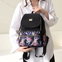 YANAIER Fashion Backpack For Women Ladies Water Repellent Nylon School Shoulder Purse Casual Daypack Rucksack Blue rose - 9