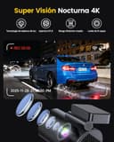 GKU Dashcam Cámara Coche 4K+1080P, 5GHz WiFi Dash CAM Coche con Tarjeta SD de 64GB,Camara Coche Grabadora,170° Gran Angular,Visión Nocturn,WDR,Sensor G,Monitor de Aparcamiento,Grabación de Bucle - 4