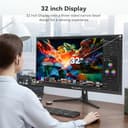 CronusPro 32 Inch 4K UHD Monitor (3840x2160) IPS Panel, 100% sRGB, 4000:1 Contrast, Eye Care, HDR10, 60Hz, AMD FreeSync, HDMI/DisplayPort, Computer Monitor for Designer Office Home Black VESA 75x75mm - 6