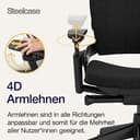 Steelcase Leap Ergonomischer Bürostuhl mit LiveBack Lumbalstütze und flexibler, S-förmiger Rückenlehne Onyx Schwarz, 62 x 68 x 100 - 6