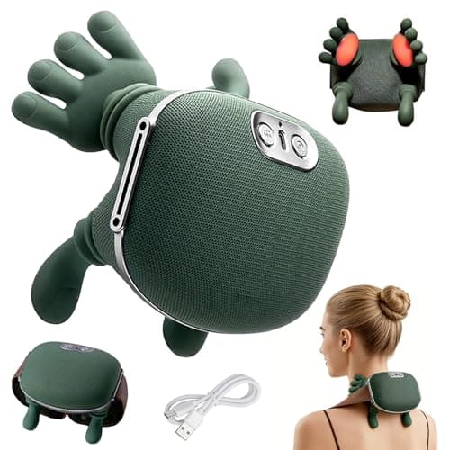 4D NackenmassagegeräT Kabellos, Massagegerät Nacken Schulter, 3 Massagegrade & 2 Temperaturstufen, NackenmassagegeräT Mit WäRme, für Zuhause, BüRo, Reisen, Entspannen Sie Muskeln, Lindern MüDigkeit