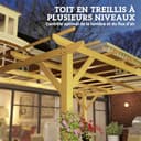 Outsunny Pergola Garten im Freien 3 x 4 m versenkbare Schiebepergola, Holzpergola, Gartenlaube für Kletterreben, Blumen, Rosen, Pergola für Terrasse, Patio, Naturholz - 4