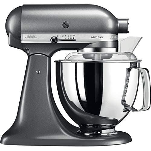 Kitchenaid Planetaria - Artisan - Robot da Cucina con testa inclinabile e 7 accessori - 4.8 L - Impastatrice - Color Argento medaglia
