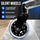 ELITESEATS Bürostuhl Ergonomisch [TESTSIEGER] Kratzerfreie Rollen Atmungsaktiv | Ergonomischer Schreibtischstuhl | Büro Stuhl 150 kg Belastbar | Computerstuhl | Drehstuhl | Home Office Chair Ergonomic - 5