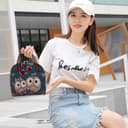 Bolso Bandolera Bordado a Mano Qiwenr - Bolso Tote con Búho y Cremallera - 2