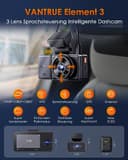 VANTRUE E3 3 Lens 2.7K Dashcam mit 5GHz WiFi, 1944P+1080P+1080P Dash Cam, Sprachsteuerung Dashcam Auto Vorne Hinten, IR Nachtsicht, 24Std. Puffer Parkmodus Dashcams, Loopaufnahme, Max 512G - 3