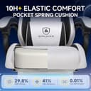 GTPLAYER Gaming Chair Fabric, High Back Computer Chairs with Footrest for Adults Ergonomic Lumbar Support Swivel PC Chair for Home Office (Gray) - 9