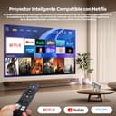 Proyector【Apps Oficial Integrada/Dolby】 Smart Proyector 4K Compatible con Netflix 700ANSI Auto Enfoque/Keystone Tiro Corto, ProyectorPortátil 1080P Giratorio 360° WiFi6 Bluetooth5.2 para Cine en Casa - 2