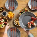 DOPENSPI 6 teiliges Holzbesteck zum Essen, Nanmu Holzgeschirr, wiederverwendbare Holzlöffel, Gabeln, Schaber, Holzbesteck-Set, Besteck-Set für den täglichen Gebrauch, Familie, Zuhause, Reisen, Camping - 7