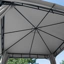 TOOLPORT Gartenpavillon 3x3 m ca. 180g/m² Dachplane wasserdicht Pavillon - 4 Seitenteile Gartenzelt hell grau Partyzelt ca. 6x6cm Profil - 4