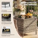 UDPATIO Lounge Möbel Outdoor Set 5-teilig mit Verstellbaren Sessel, Fußhocker und Couchtisch | Rattan Gartenmöbel | Balkonmöbel Kleiner Balkon | Wetterfest Terrassenmöbel | Dunkelgrau - 5