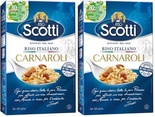 Riso Scotti - Reis Carnaroli - Reis für Risotti Susogar-Bereit in 16' - 1 kg (Packung mit 2)
