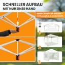 NATURIZ® Pavillon 3x3 Wasserdicht Stabil Winterfest und UV 50+ Schutz - Faltpavillon mit Seitenwänden - Pop Up Zelt für Garten, Camping, Märkte - Gartenpavillon (Beige, 3x3m) - 2