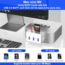 Dock compatto per Mac mini M4 | 3 porte USB 3.0 (5 Gbps) + 10 Gbps tipo C | lettore di schede SD/TF | estensione Mac mini M4 Hub - 5