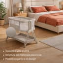 lionelo LUNA lettino portatile con materasso, co-sleeping, da neonato a 9kg, altezza e inclinazione regolabili, 4 ruote con blocco, fissaggio al letto dei genitori, arioso lettino da affiancare - 2
