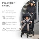KikkaBoo Silla de Paseo Ligera URBAN, Carrito Bebe Desde Nacimiento Hasta 22 kg, Plegado con Una Mano, Compacto, Ruedas EVA Con Suspensión, Manillar Ajustable, Negro - 3