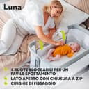 lionelo LUNA lettino portatile con materasso, co-sleeping, da neonato a 9kg, altezza e inclinazione regolabili, 4 ruote con blocco, fissaggio al letto dei genitori, arioso lettino da affiancare - 5