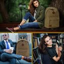 Seemeroad Mochila de Lona Vintage, Mochila Ligera y Casual, Mochila para Portátiles y Escuela, para Hombre y Mujer (Marrón) - 6