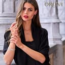 OROVI bracciale donna Oro 14Kt vero, con un Diamante - Oro Bianco - Gioielli donna - Gioiello Ipoallergenico - Fatto a Mano - 6