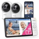 VTech baby monitor smart Wi-Fi con 2 telecamere, schermo HD a colori da 7", videocamera FHD 1080p, app gratuita, controlli panoramica, inclinazione e zoom, ninne nanne, suoni rilassanti: RM7764-2HD - 1