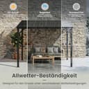 Amopatio Terrassenüberdachung Freistehend 3x3m, Terrassendach mit 6mm Doppelstegplatten aus Polykarbonat, UV-Schutz & Regenfest, Robuste Stahlkonstruktion Pavillon für Garten, Terrasse, Schwarz - 4