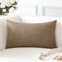 Artscope Juego de 1 Fundas de Cojines Decorativas Cuadradas de Lino 30 x 50 cm para Decoración del Hogar Sofá Dormitorio Coche 12x20 Marrón - 2