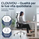 CLOUVOU BrightSeat Sedia ufficio ergonomica [TOP DI GAMMA] Sedia da scrivania per smart working | Poltrona ufficio per studio e camera | Sedia ufficio con ruote facile da spostare | Max. 150 kg - 7