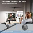 EYOCEAN Schreibtischlampe, Doppelkopf Schreibtischlampe Klemmbar, 24W 80cm Tageslichtlampe Schreibtisch mit Fernbedienung, Dimmbare Monitor Lampe, Büro Tischlampe, Augenschutz Bildschirmlampe - 3