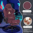 Symino Gaming Chair, Computer Chair with Footrest, Headrest and Lumbar Support, Ergonomic PC Chair, Height Adjustable Rotating Task Chairs, Wine red - 4