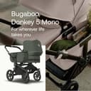 Bugaboo Donkey 5 Mono, Convertible Double Stroller, Improved Design, Reversible Seat, One Hand Steering, Side Basket, Black/Forest Green - 2
