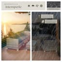 tectake® Conjunto Jardín de Ratán, Muebles Jardín Exterior 5 Sillones, 1 Mesa Cristal, 1 Caja Almacenamiento, Conjunto Terraza Resistente a la Intemperie, con Cojines, Estructura en Acero - Natural - 7